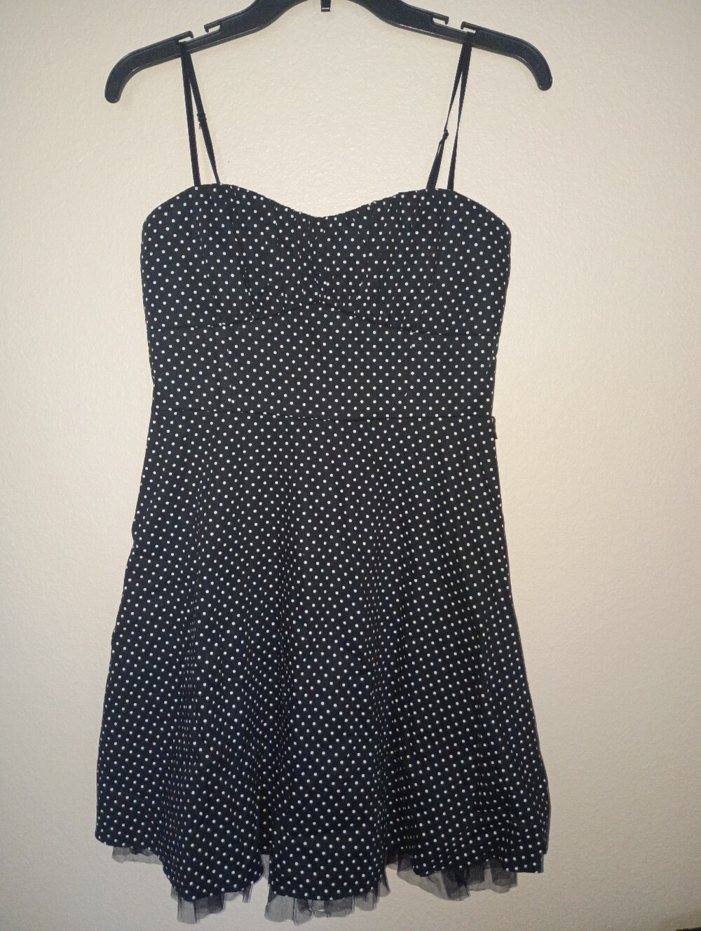 Black Polka Dot Spaghetti Strap Dress